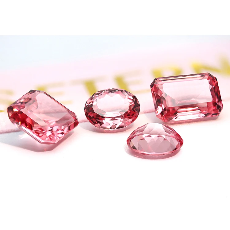 High Quality Hydrothermal Lab Grown Sapphire Excellent Cut Loose Padparadscha Pink Sapphire Gemstones