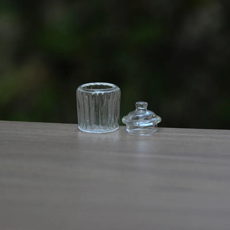 Miniature Kitchen Food Play Glass Candy Jar 1:12 Doll House Mini Glass Jar Model
