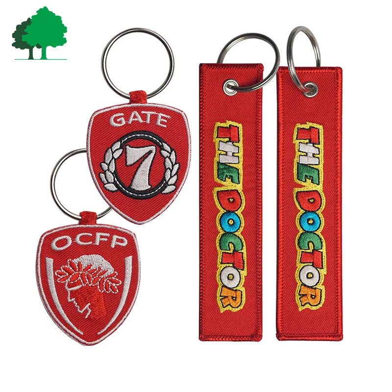 Direct factory custom high quality cheap Promotional gifts keychain embroidery
