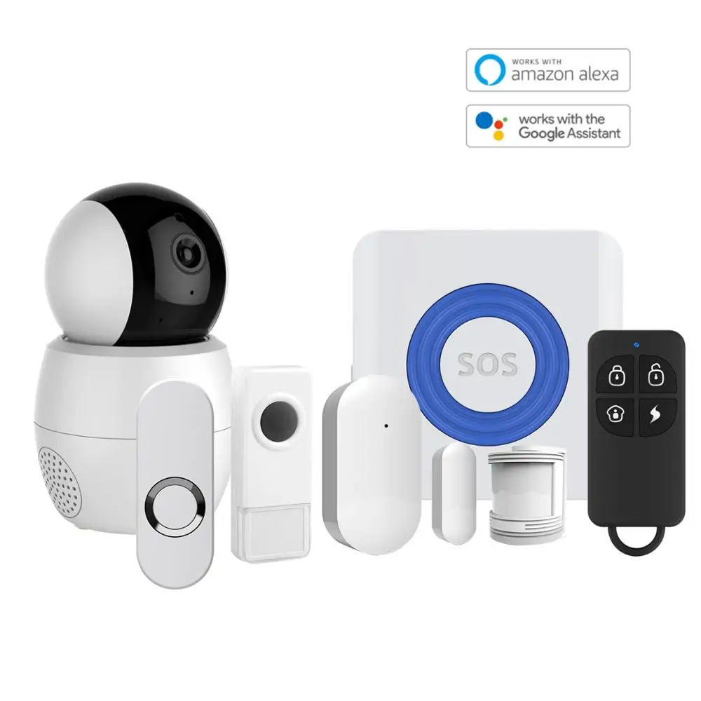 Интеллектуальная беспроводная (Wi-Fi) система оповещения работает с Amazon Alexa сигнализации Disalarm кольцо с помощью Голосового управления домашней охранной сигнализации