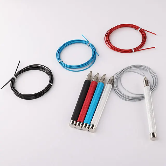 High Speed Bearing Skipping Ropes Fitness Gym Boxing OEM Self-Locked Customized PVC Aluminum Metal Jump Rope