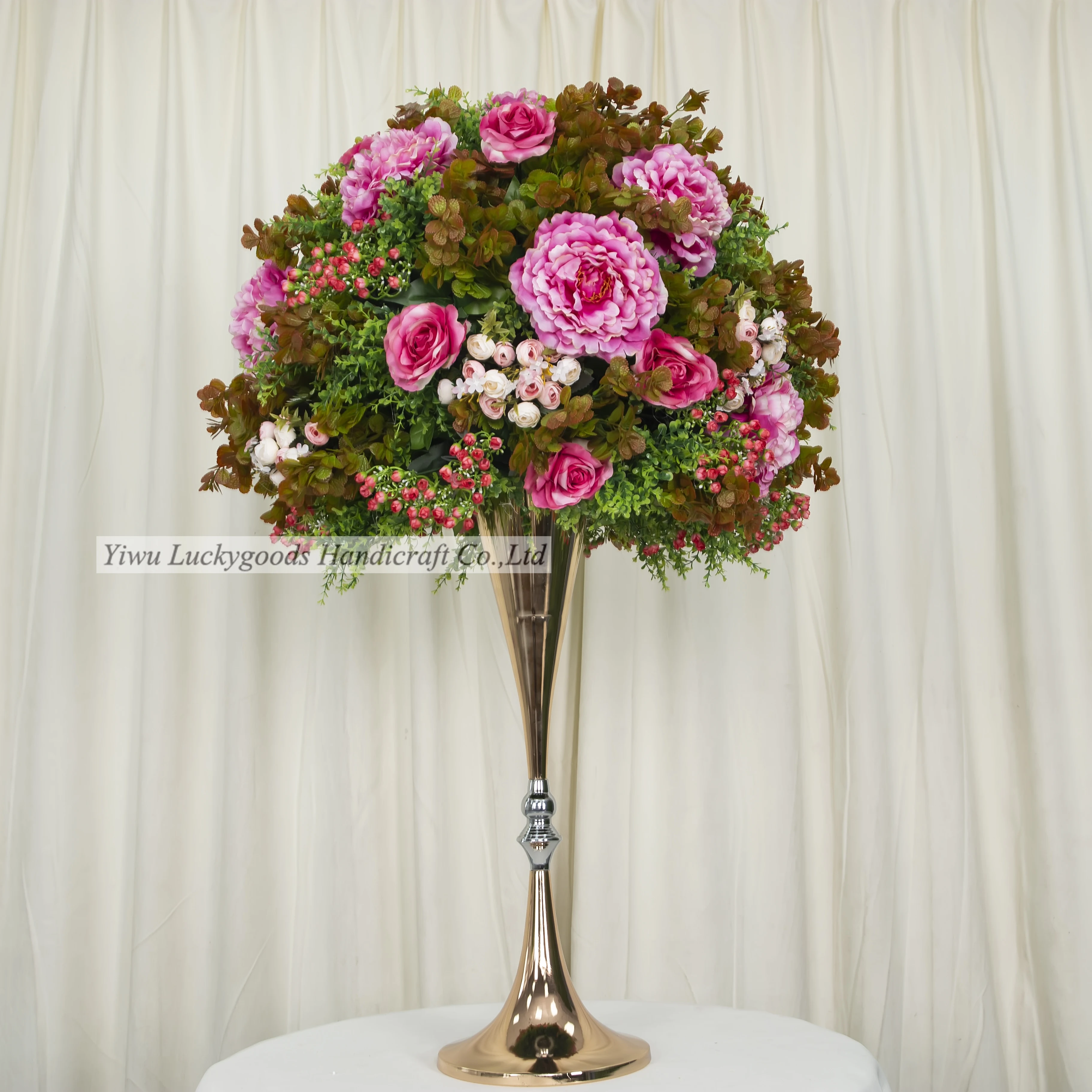LFB1801 New Fantastic customize large size 75cm green pink flower ball for wedding centerpieces