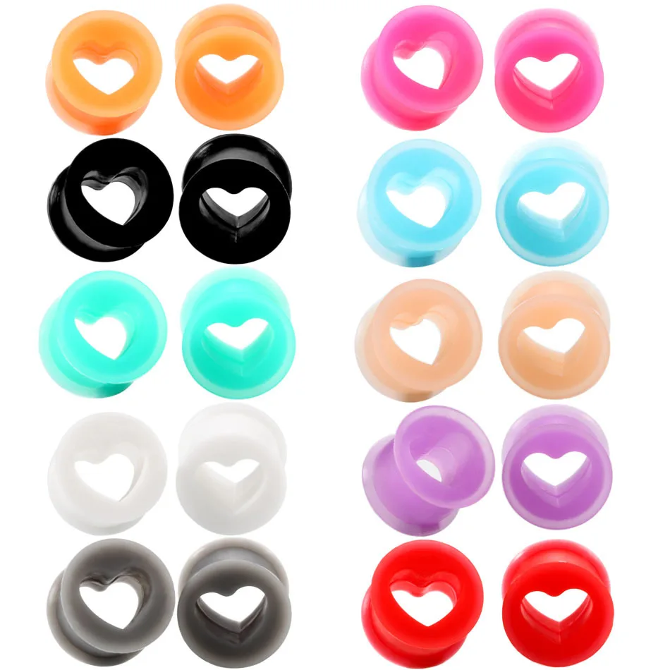 Fj New Heart-shaped Silicone Auricle Earrings Popular Hip Hop Body Piercing Jewelry