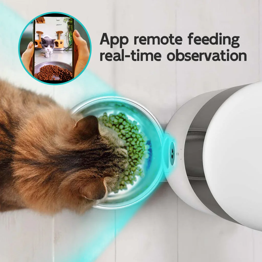 Automatic Wifi Smart Dog Pet Feeder With Camera 1080P HD Video With Night Vision Motion & Sound Alerts Hot Selling Pet Supplies