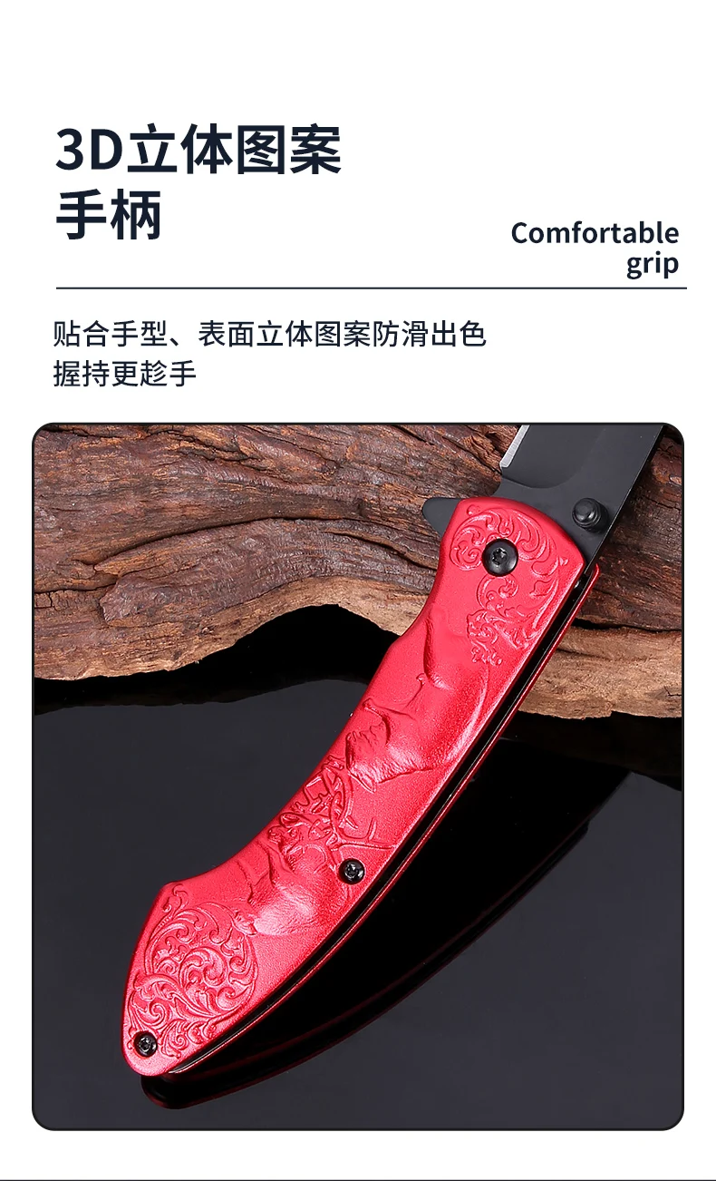 2023 popular edge knives black blade coated pocket knife with Aluminum Alloyed handle