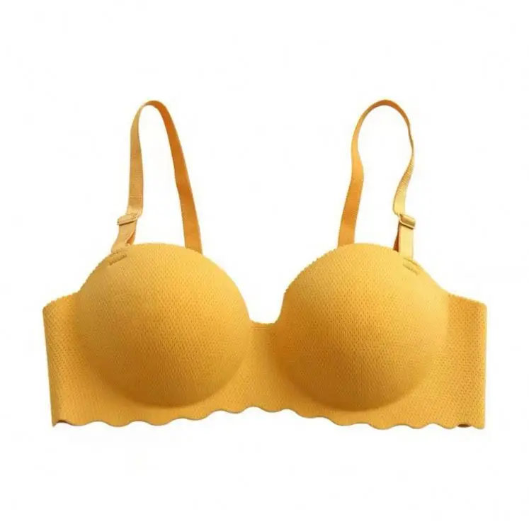 Бесшовный беспроводной бюстгальтер для девочек дышащий с мягкой подкладкой без косточек цельный застежкой-молнией