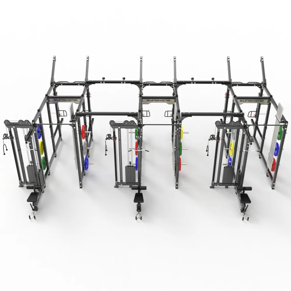Gym Commercial Fitness Multi Function Heavy Duty Power Squat Rack weight stacks lat pulldown Cable Training Station