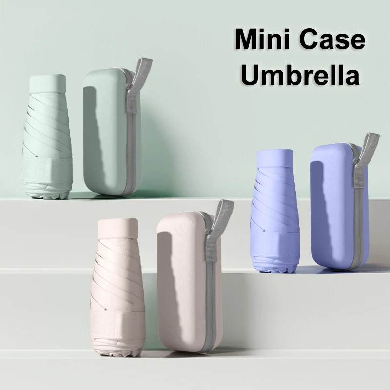Горячая Распродажа супер мини капсульный зонтик маленький УФ защитный складной зонтик настраиваемый сублимационный карманный зонтик с чехлом