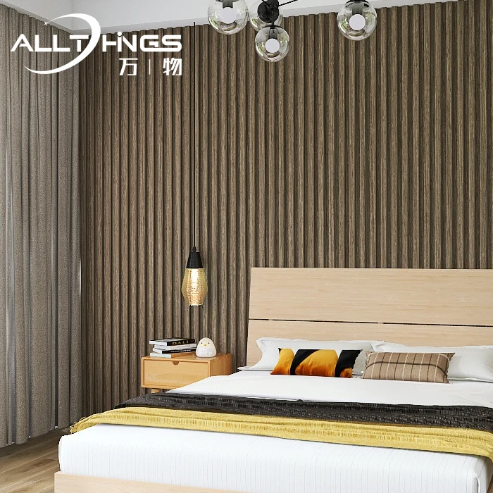 Philippines top seller Grooved grille background with three grille wood grain wall panel bamboo wall board