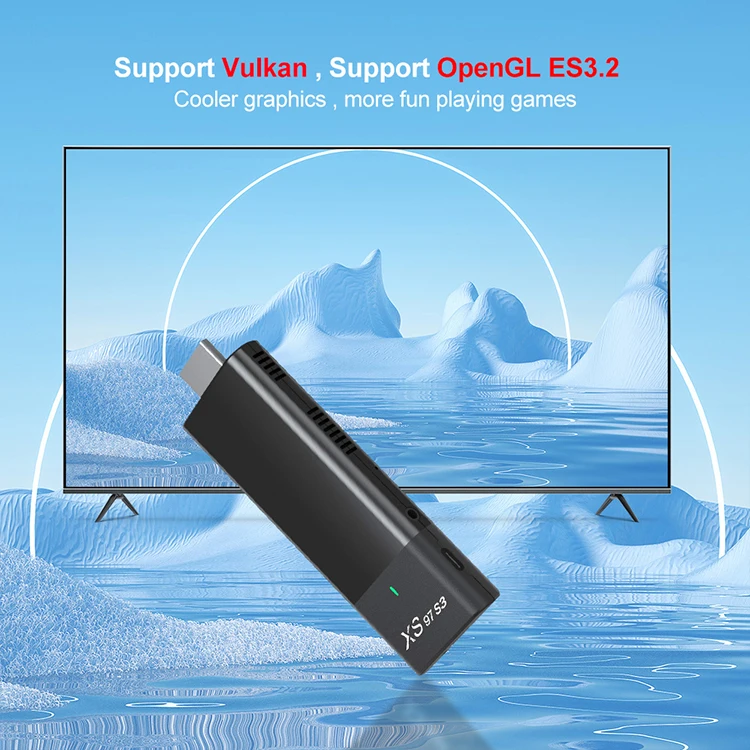 Allwinner H313 Android 10.0 2gb ram 8gb rom Xs97 S3 BT Voice Remote Control  fire tv stick tv box