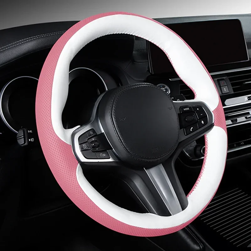 Car Steering Wheel Cover Leather For Volkswagen For Suzuki Swift For Honda fit For Audi a3 8v For Mercedes w202For BMW M Sport