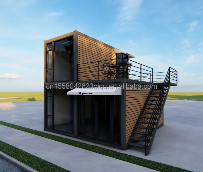 Luxury Two-Story Modern Prefab Steel Villa Modular Prefabricated Shipping Container House Outdoor Use Living Room Tiny Homes