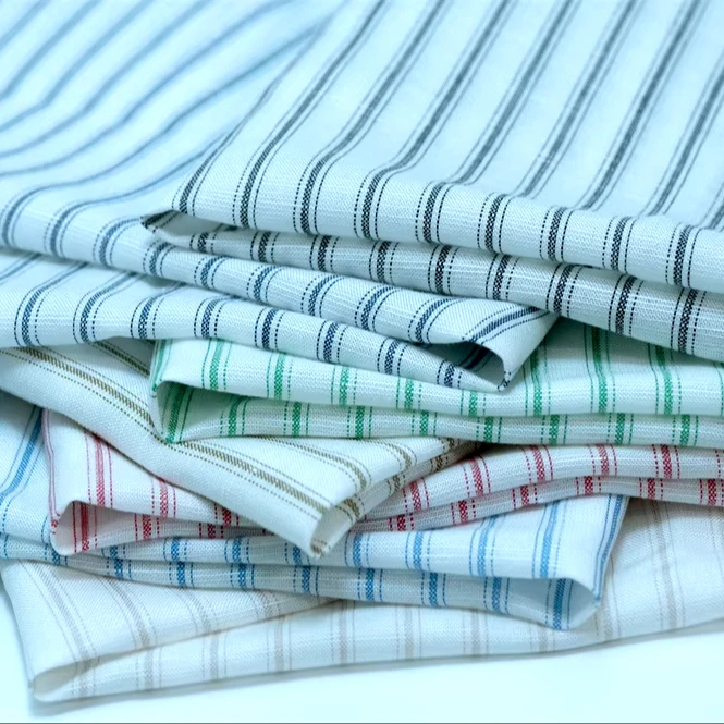 #2959  Factory price yarn dyed striped linen tencel lyocell  fabric for clothing