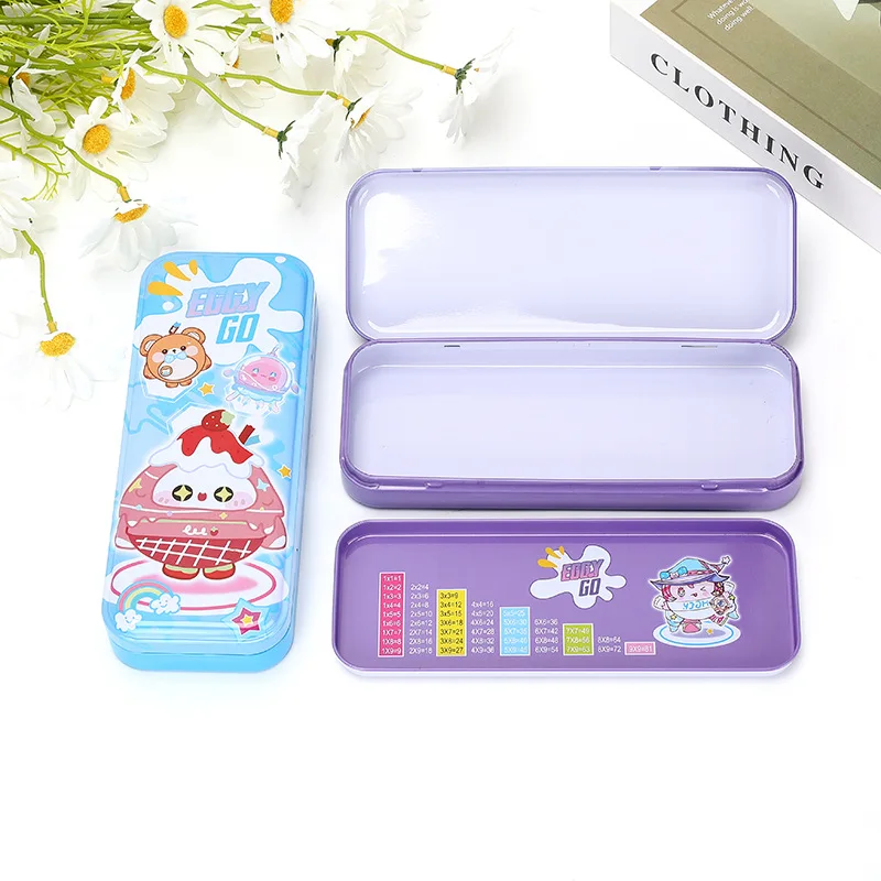 2024 Custom Large Capacity Tin Multi-Function Floral Hard Cover Case Personalized School Pencil Case for Boys Teen Girls