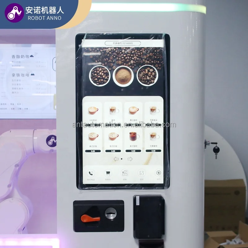 Commercial Robot Barista Latte Art Coffee Bean Milk Coffee Maker Coffee Vending Machine With Ice