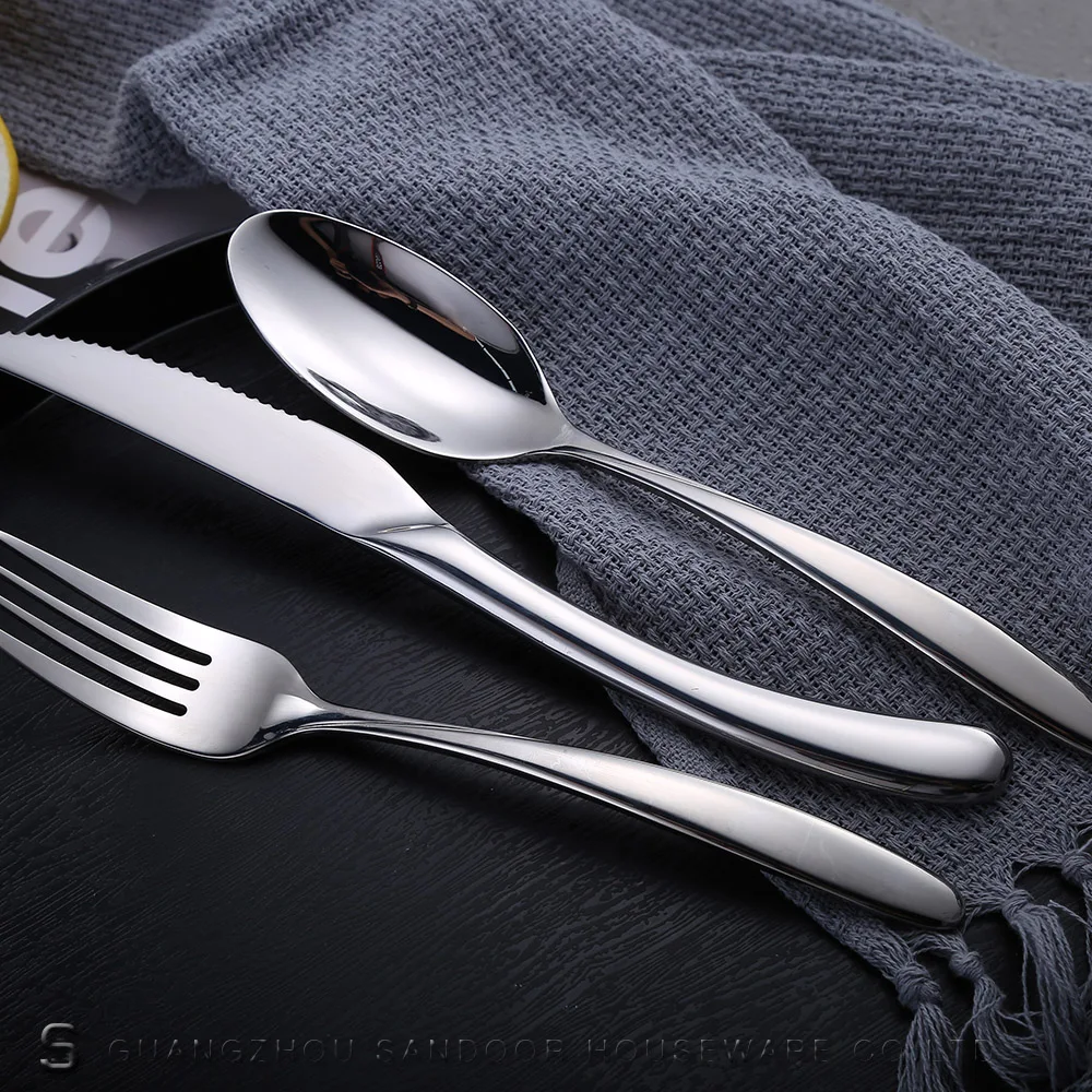 
Cutlery Bulk Flatware Eco Friendly Safe Chinese Restaurant Supply Silverware Dinnerware Sets Stainless Steel Round Shape 