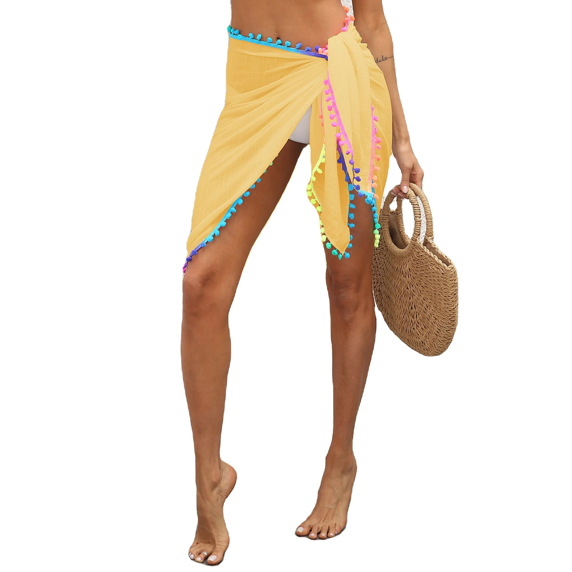 Factory Women Beach Sari Wrap Around Skirt Boho Cover Ups Sarong Pareos