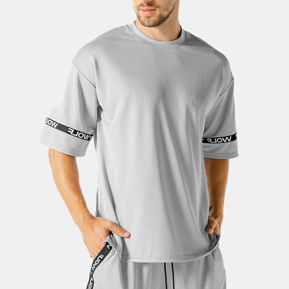 
Custom spandex polyester sports casual men workout fitness quick dry gym t shirt 