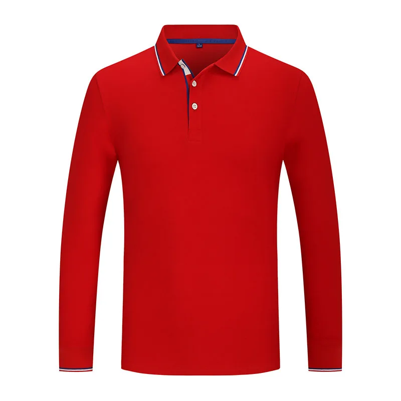 Unisex high-end customization logo long-sleeve polo t shirt workout  group activity clothing  cotton anti-wrinkle t shirt polo