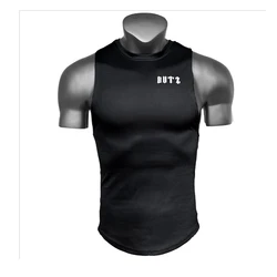 custom private label gym fitness & yoga wear quick drying white men vest