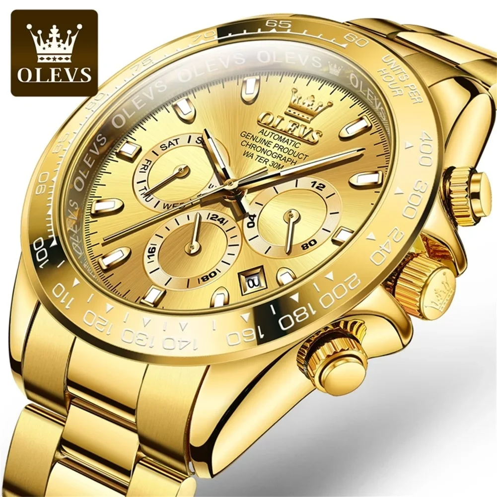 Olevs 6638 Fashion Waterproof Digital Online Mens Wrist Bands Luxury Tourbillon Automatic Mechanical Watches For Men