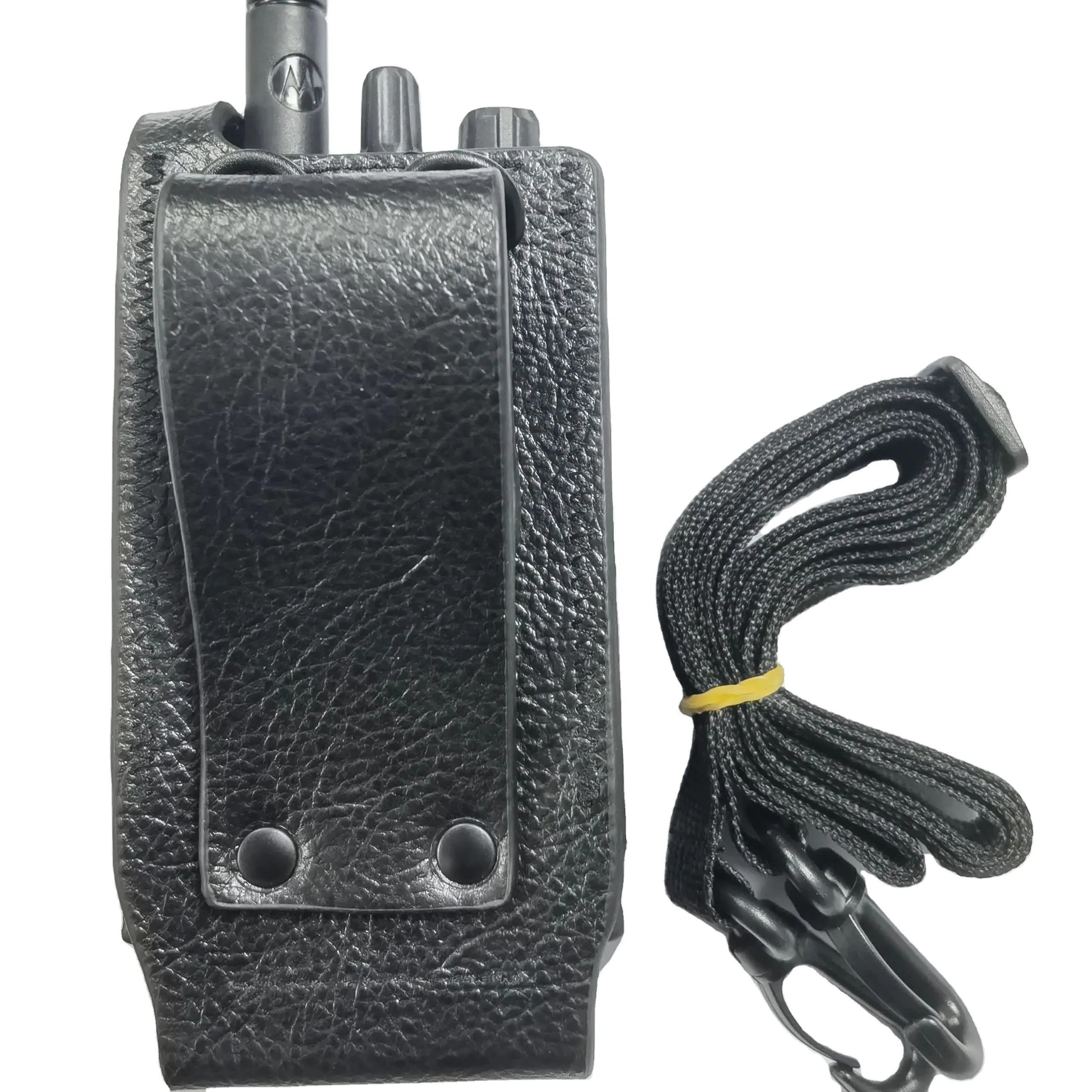 R7 Two way radio Full Leather Holster case full keypad leather cover With Strap attach Carry Case for Motorola R7