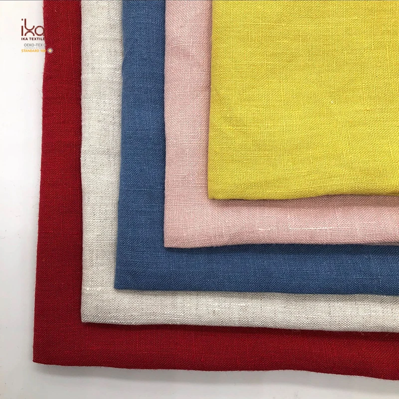 100% Fashion Soft Clothing Home Wholesale Plain Stone Washed Linen Fabric