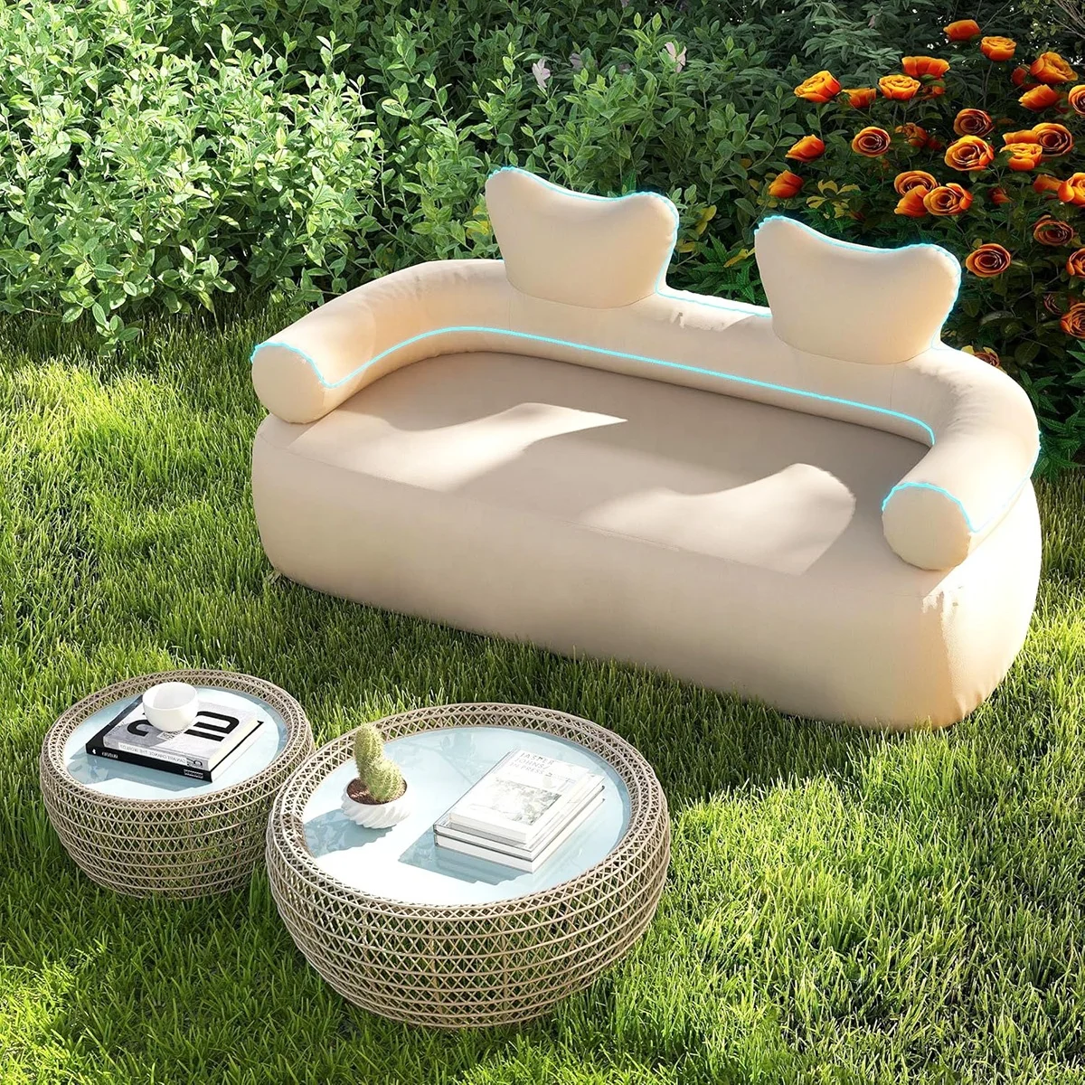 High Quality Double Inflatable and Foldable Sofa Bed Direct Factory Supply Durable and Comfortable
