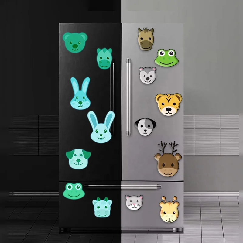 Индивидуальный креативный сувенир из ПВХ Детский 3D мультяшный светящийся зеленый магнит на холодильник наклейка