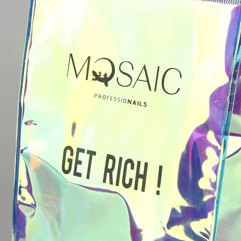 Sinicline Custom Holographic Ziplock Transparent Swimwear PVC Packaging Bag