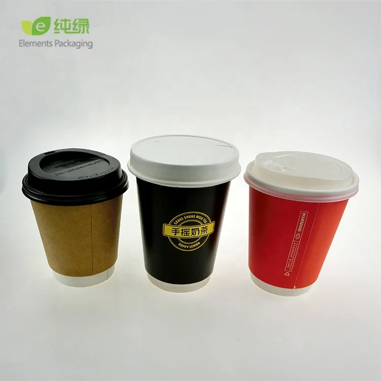 Custom buy takeaway Hot Paper Cups Paper Coffee Cup Printed Logo Disposable Coffee Cups With Lids