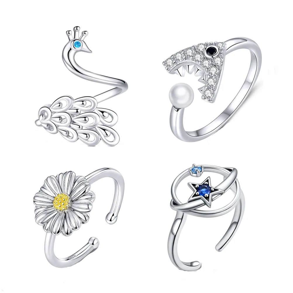 Vintage Style 925 Sterling Silver Free Size Finger Rings  Adjustable Ring