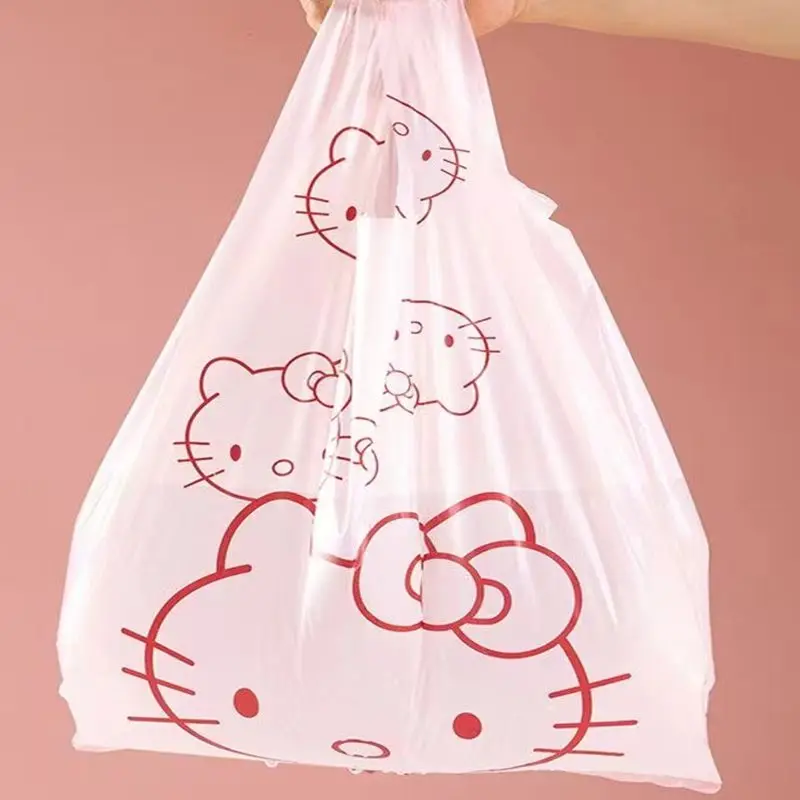 Подгонянный розовый Hello Kitty сумка для покупок Подставка Сумка многоразовая пищевая пластиковая упаковка