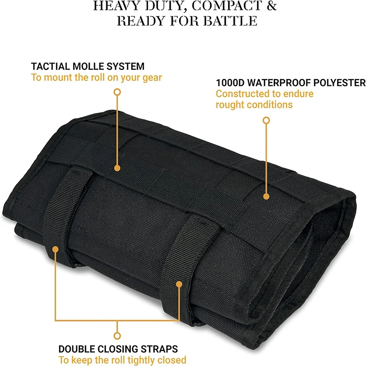 Heavy Duty and Waterproof Motorcycle Tool Roll Tool Bag with Hanger Hook