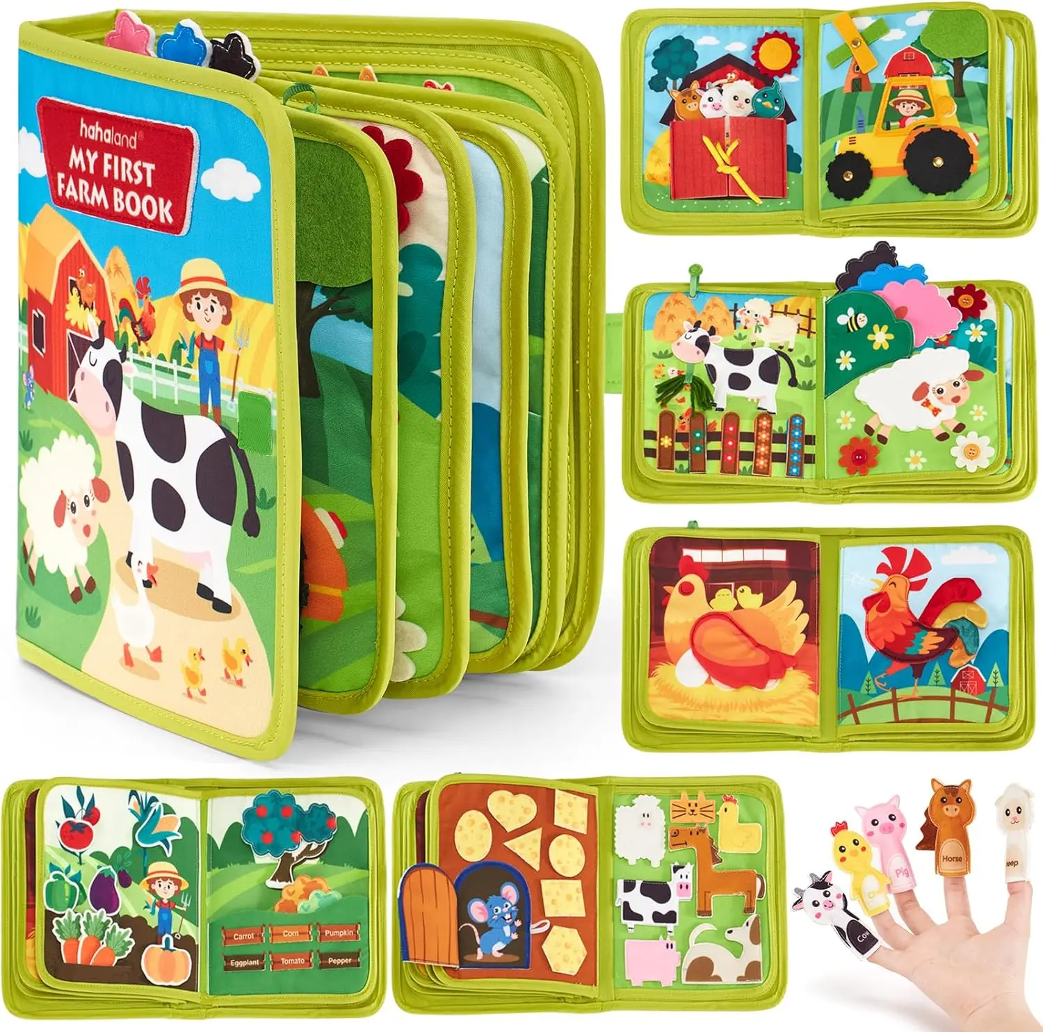 High Quality Eco-Friendly Early Educational Toys New Style Farm Theme Felt Quiet Book for Kids Basic Skills