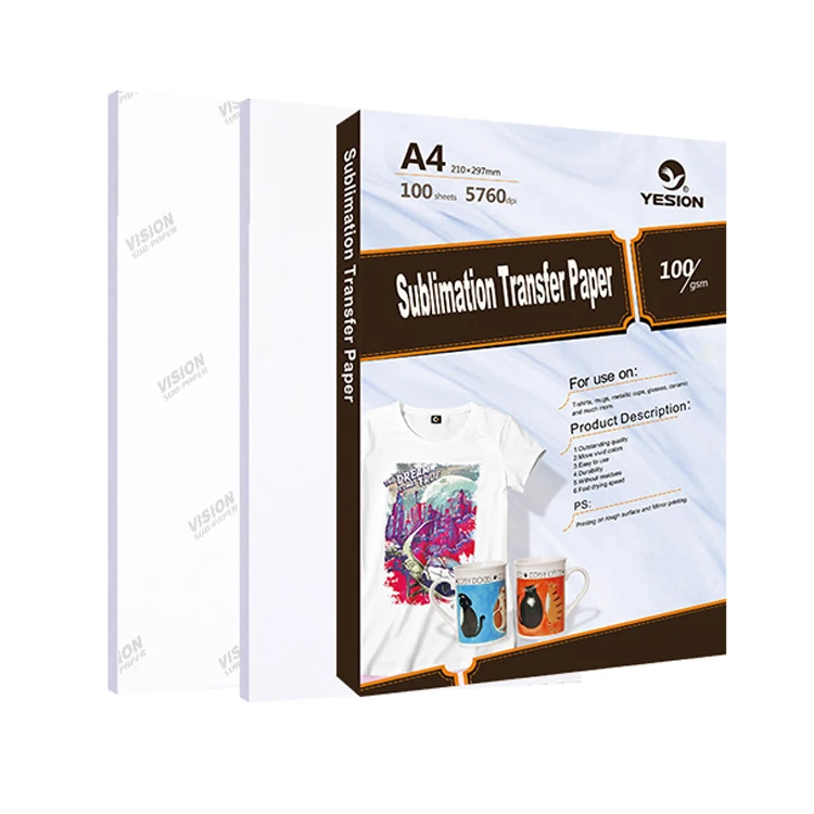 Heat Transfer Sublimation Paper for Garment Textile Fabric or Mugs A4 Size