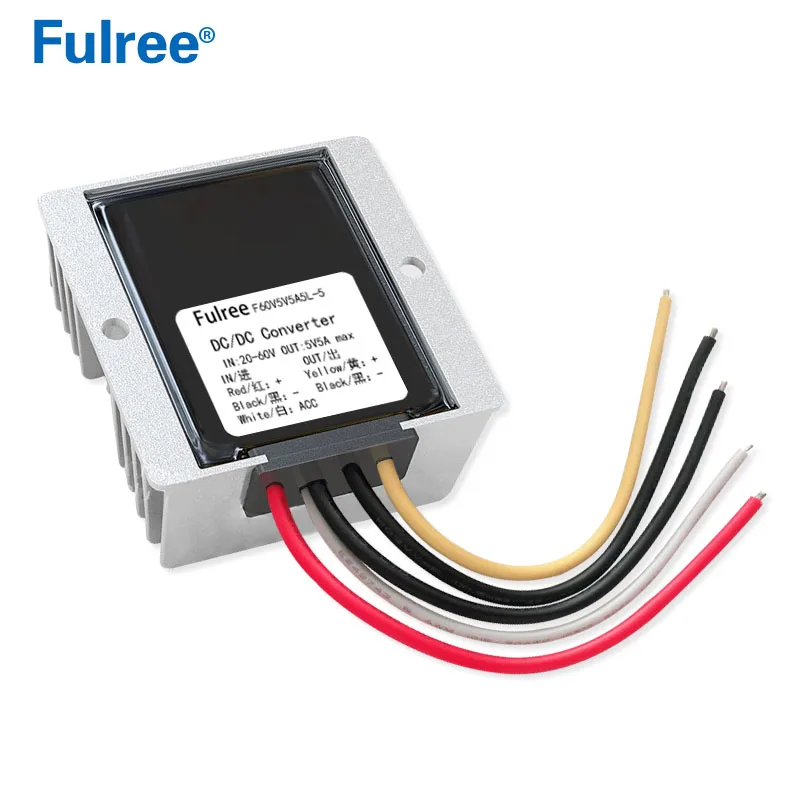 12V 24V 36V 48V 60V 72V to 5V 5A 10A 20A 100W DC DC Step Down Converter ACC Enable Control Cable Golf Cart Ebike Voltage Reducer
