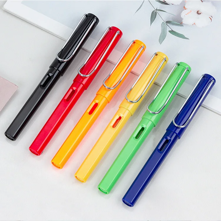 Factory delivery colorful Fountain pen student pen upright writing practice ink bag dual-use pen wholesale