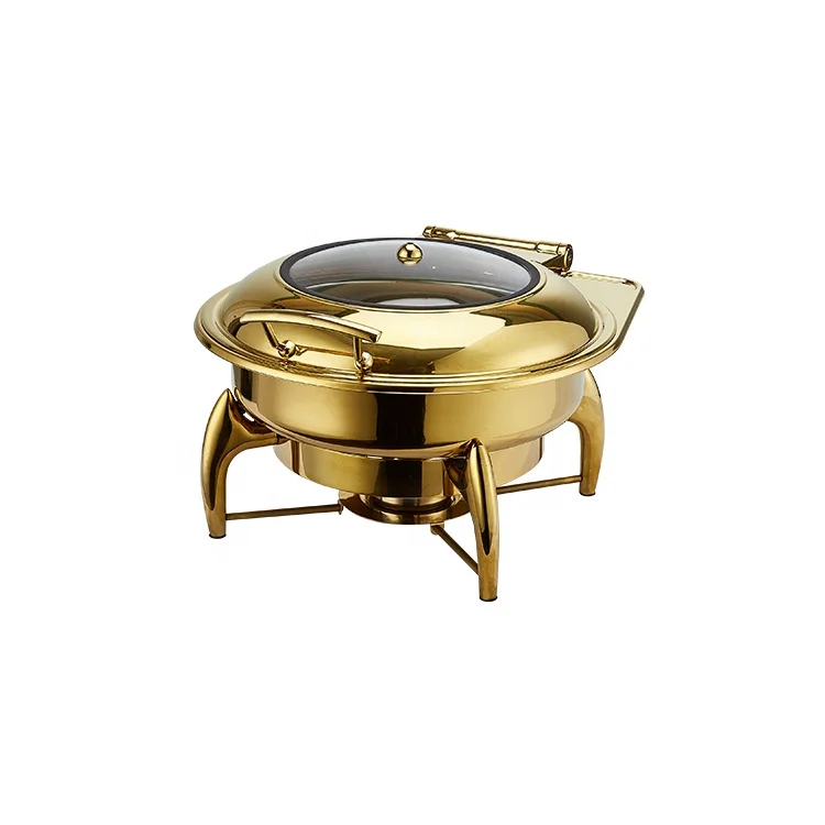 Прямоугольная тарелка из нержавеющей стали, оборудование для кейтеринга, двойная кастрюля, 9 л, золотая, с откидной крышкой