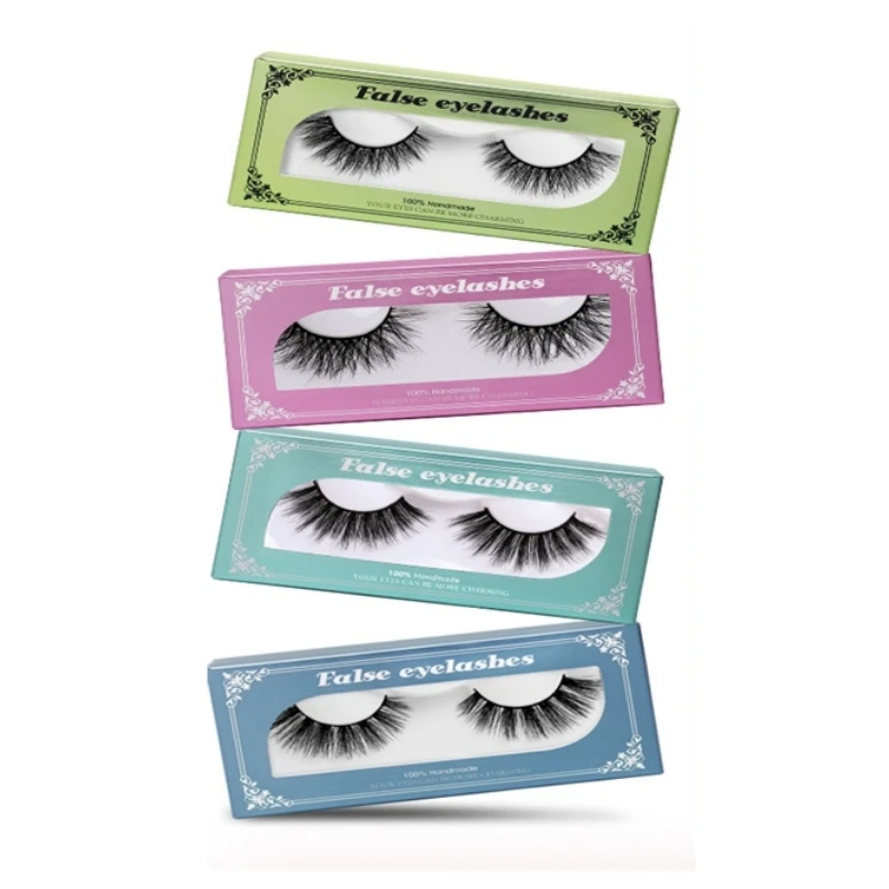 1 pairs/Boxes SF style Multi-layer 25 mm  invisible and natual lasting and soft Long Color box strip eyelash with Personalized