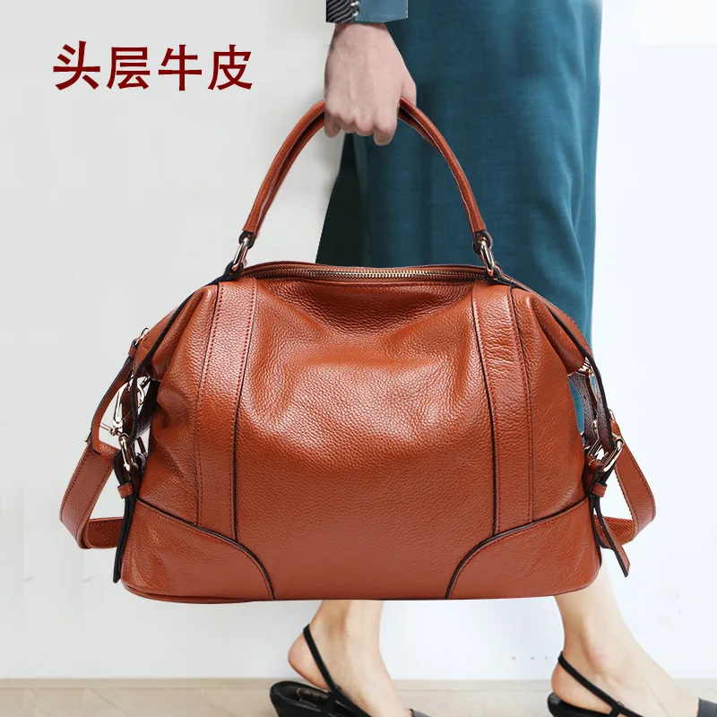 Fashion Large capacity Genuine Leather Handbag Wholesale Womens Leather Handbags From china