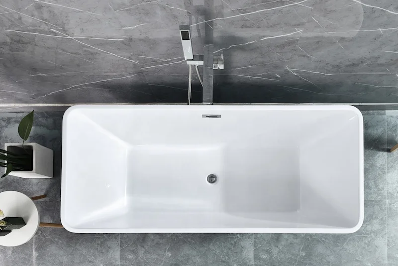 Solid Surface Bathtub Resin Stone Freestanding Bath Tub Hot Sale Matt Black Acrylic Air Massage Luxury Modern Bathtubt