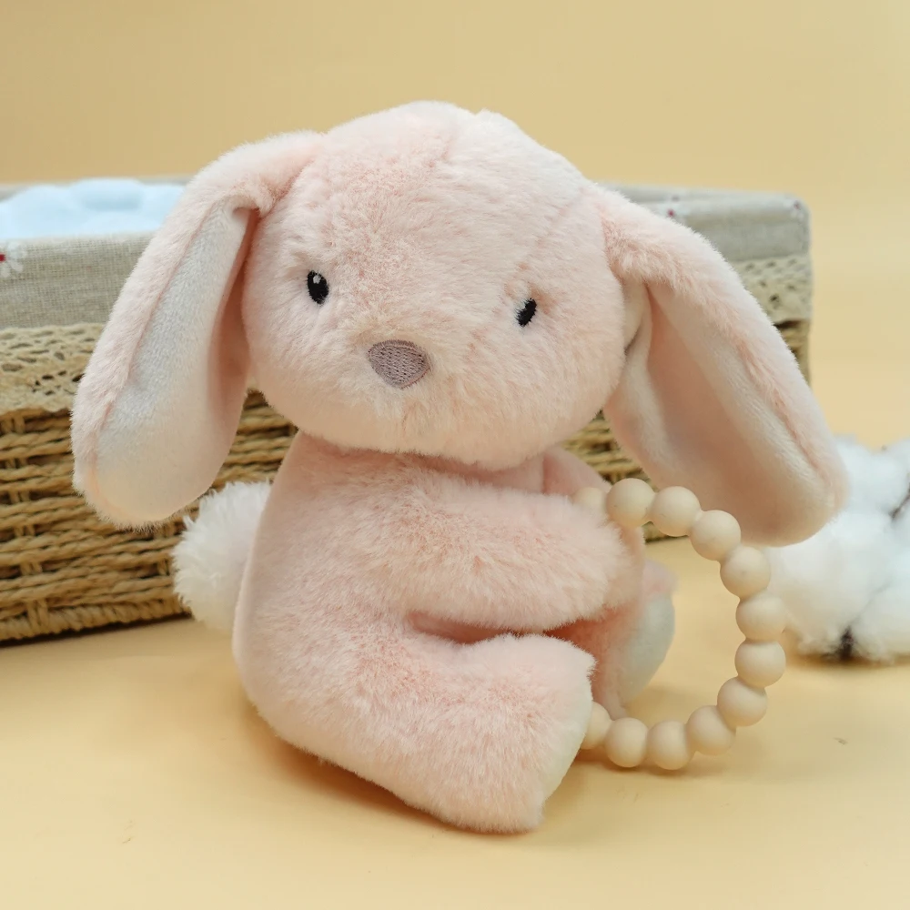 Wolife Original Design Baby Plush Toy With Teethers Newborn Soothing Toy Plush Elephant Stroller Soft Security Hanging Toys
