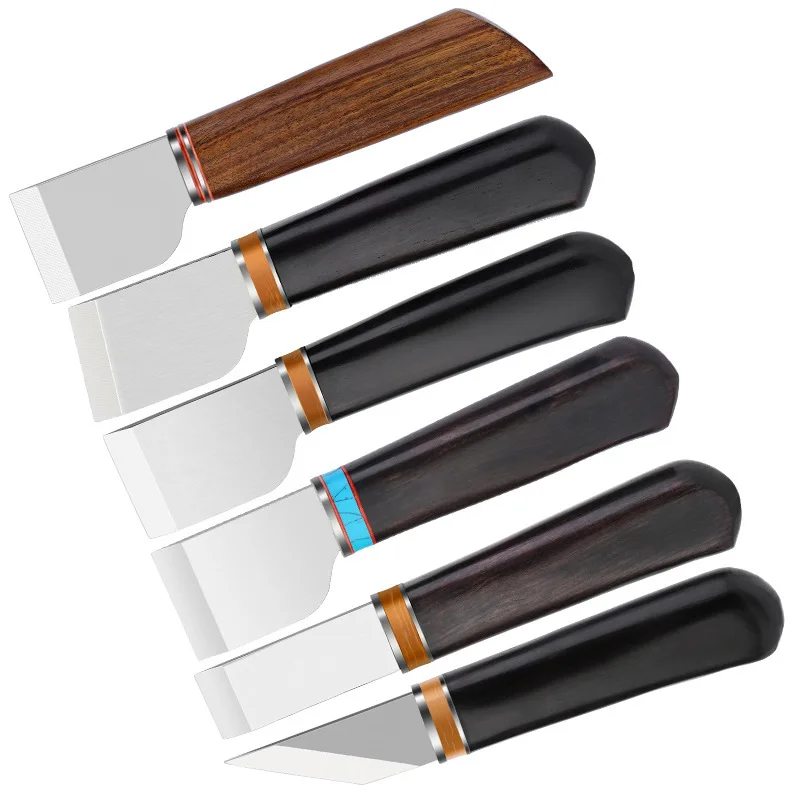 Профессиональный нож для резки кожи с деревянной ручкой