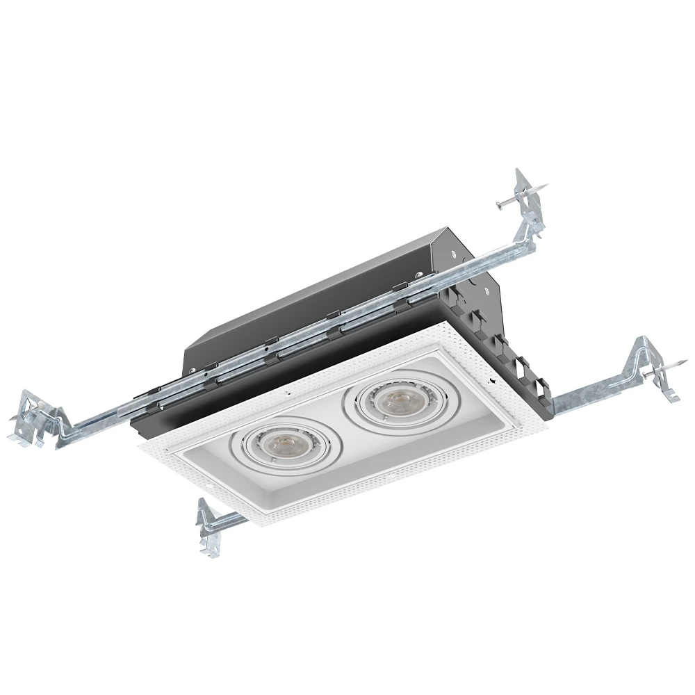GU10 Grille Lamp 1-Lamp New Construction Ra>80 Gauge Steel Multiple Recessed Downlight For Commercial Lighting