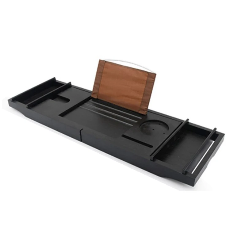 Goods In Stock Premium White Bamboo Bath Tub Bed Caddy Rack Tray Wholesale Custom