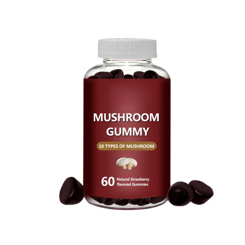 Sugar-Free Mushroom Complex Gummies - Potent 10x Mushroom Supplement with Lions Mane, Chaga, Reishi, Nootropic Focus Gummies