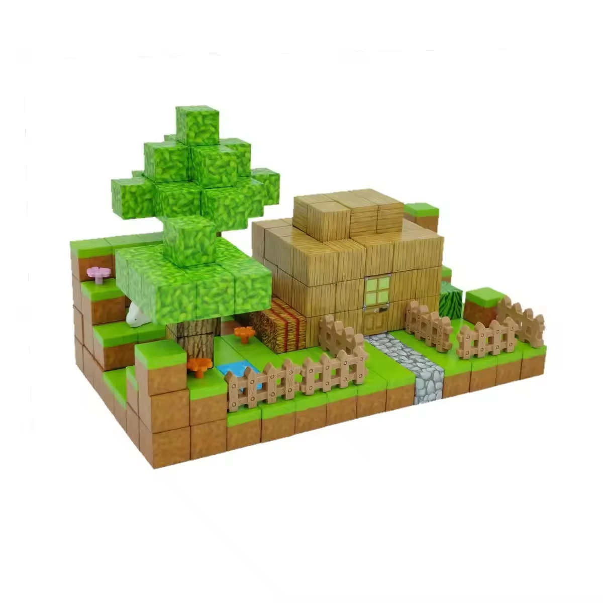 Hot sale Custom Montessori 3D Magnetic Cube Building Blocks for kids Ages 3-5 Preschool Learning Toys My Building World Bricks