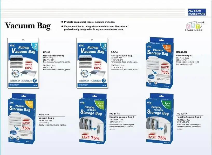 Portable Home Mattress Space Saver Reusable Vacuum Compressed Storage Bags Set Large Vacuum Storage Bags For Clothes With Pump