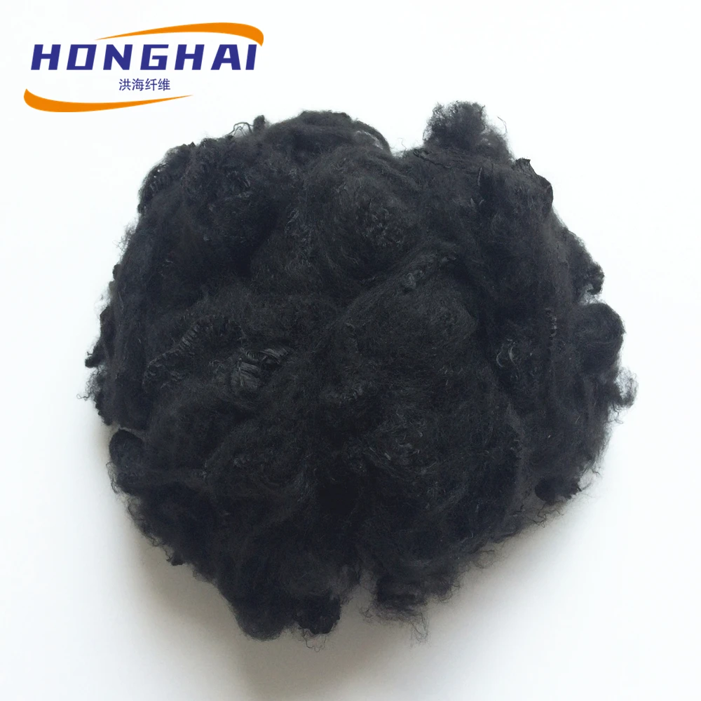 Polyester Fibre Polyester Staple Fiber Low Melt Fiber Black Color 4d X 51mm